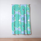 Bright Summer Floral Mid-Century Style Flower Pattern Window Curtain Gallery Image 3