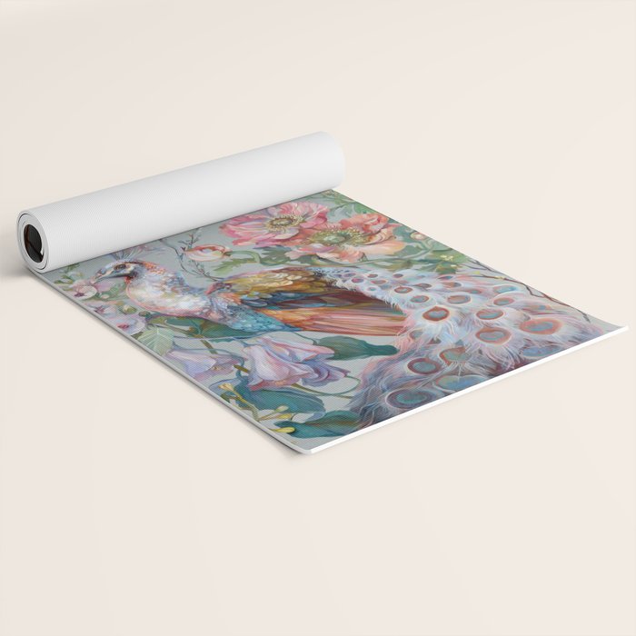 Floral Peacock Garden Yoga Mat Gallery Image 2
