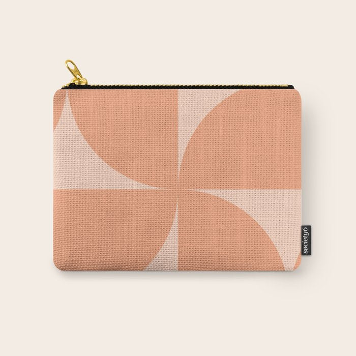 Bauhaus Mid Century Modern Geometric VI Peach Orange Carry All Pouch Gallery Image 1