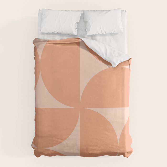 Bauhaus Mid Century Modern Geometric VI Peach Orange Duvet Cover Gallery Image 6