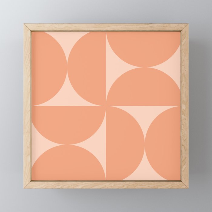 Bauhaus Mid Century Modern Geometric VI Peach Orange Mini Art Print Gallery Image 1