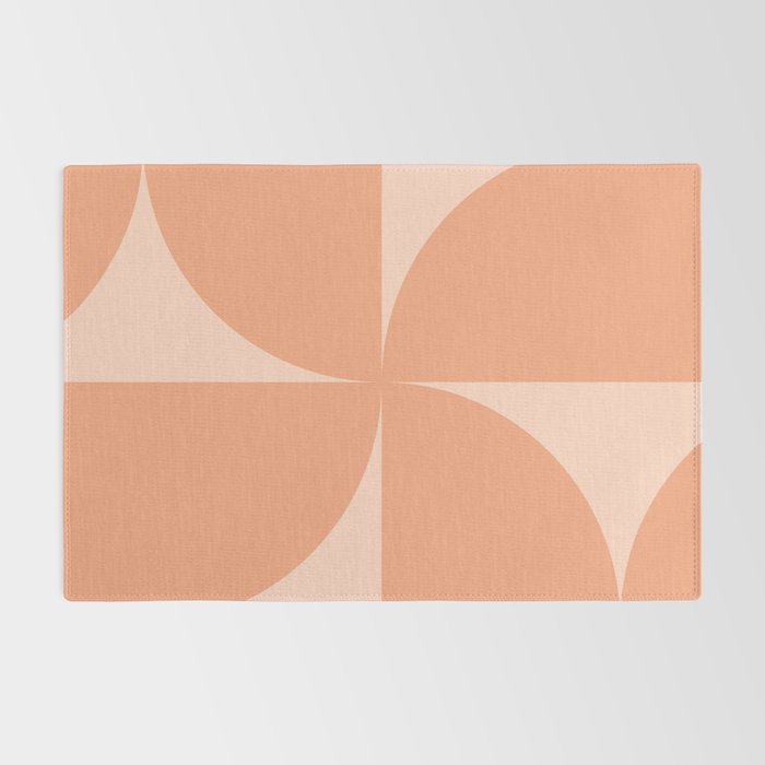 Bauhaus Mid Century Modern Geometric VI Peach Orange Rug Gallery Image 2