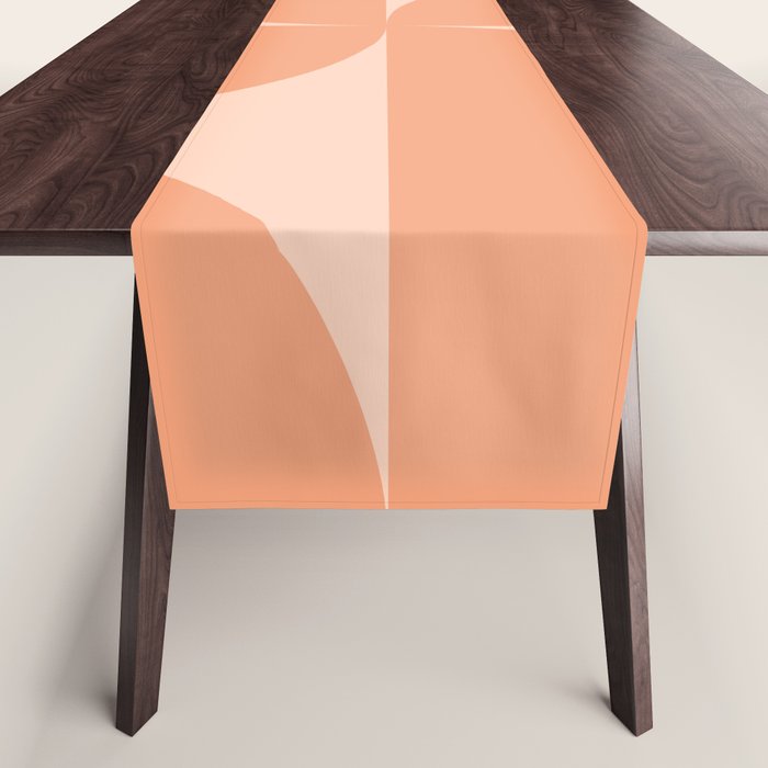 Bauhaus Mid Century Modern Geometric VI Peach Orange Table Runner Gallery Image 1