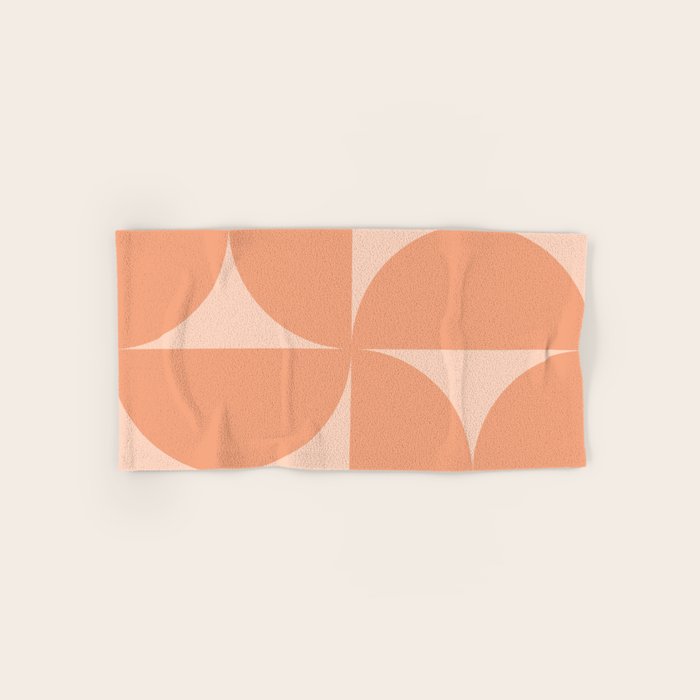 Bauhaus Mid Century Modern Geometric VI Peach Orange Bath Towel Gallery Image 1