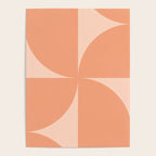 Bauhaus Mid Century Modern Geometric VI Peach Orange Poster Gallery Image 4