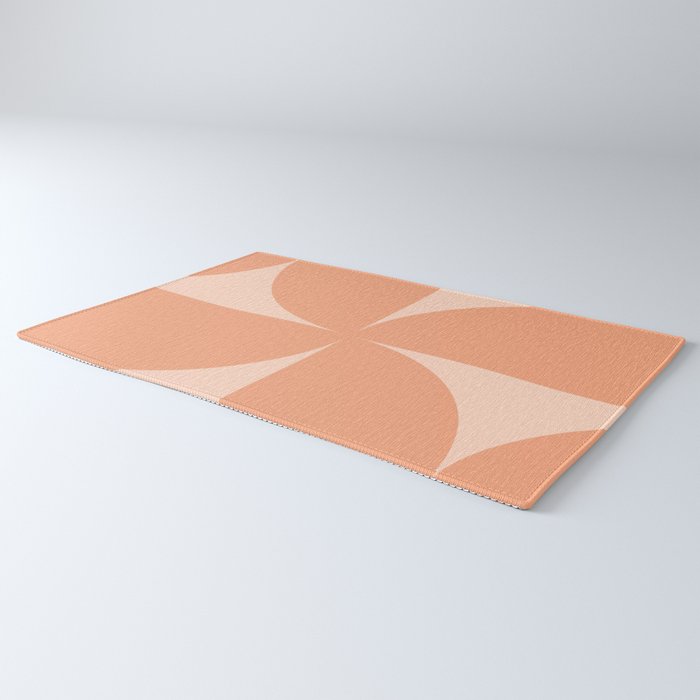 Bauhaus Mid Century Modern Geometric VI Peach Orange Rug Gallery Image 3