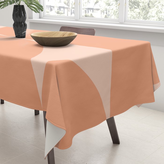 Bauhaus Mid Century Modern Geometric VI Peach Orange Tablecloth Gallery Image 3