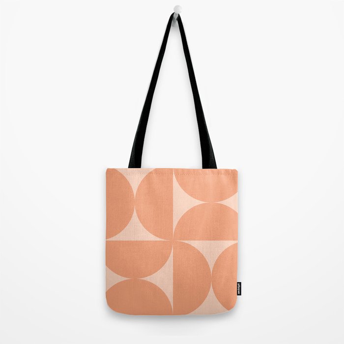 Bauhaus Mid Century Modern Geometric VI Peach Orange Tote Bag Gallery Image 2