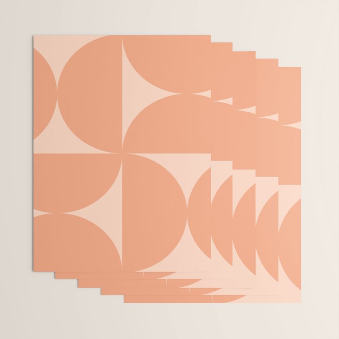 Bauhaus Mid Century Modern Geometric VI Peach Orange Wrapping Paper Gallery Image 3