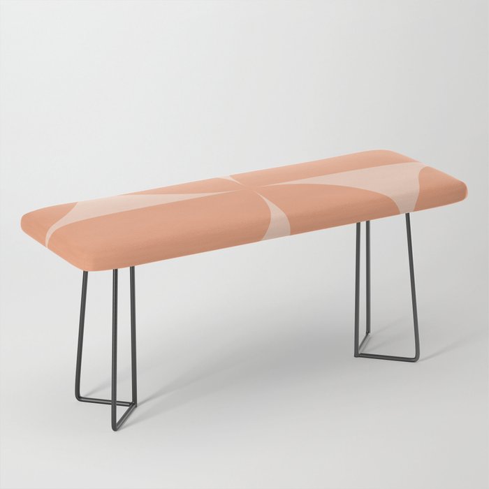 Bauhaus Mid Century Modern Geometric VI Peach Orange Bench Gallery Image 1