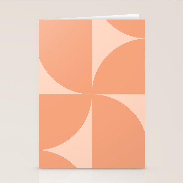 Bauhaus Mid Century Modern Geometric VI Peach Orange Stationery Card Gallery Image 1