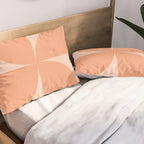 Bauhaus Mid Century Modern Geometric VI Peach Orange Pillow Sham Gallery Image 2