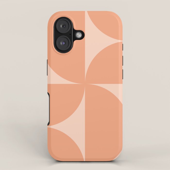 Bauhaus Mid Century Modern Geometric VI Peach Orange iPhone Case Gallery Image 1