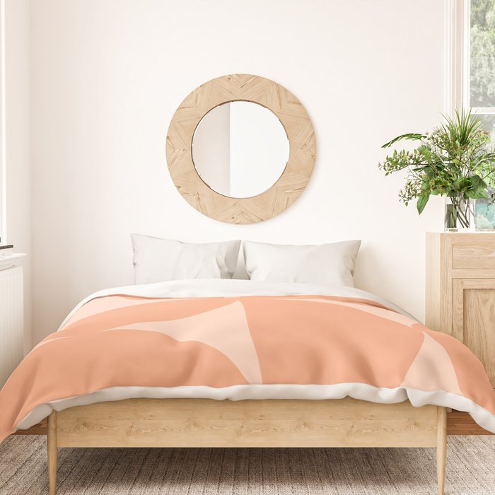 Bauhaus Mid Century Modern Geometric VI Peach Orange Duvet Cover Gallery Image 3