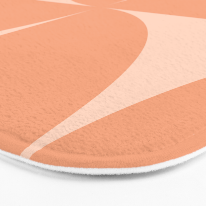 Bauhaus Mid Century Modern Geometric VI Peach Orange Bath Mat Gallery Image 3
