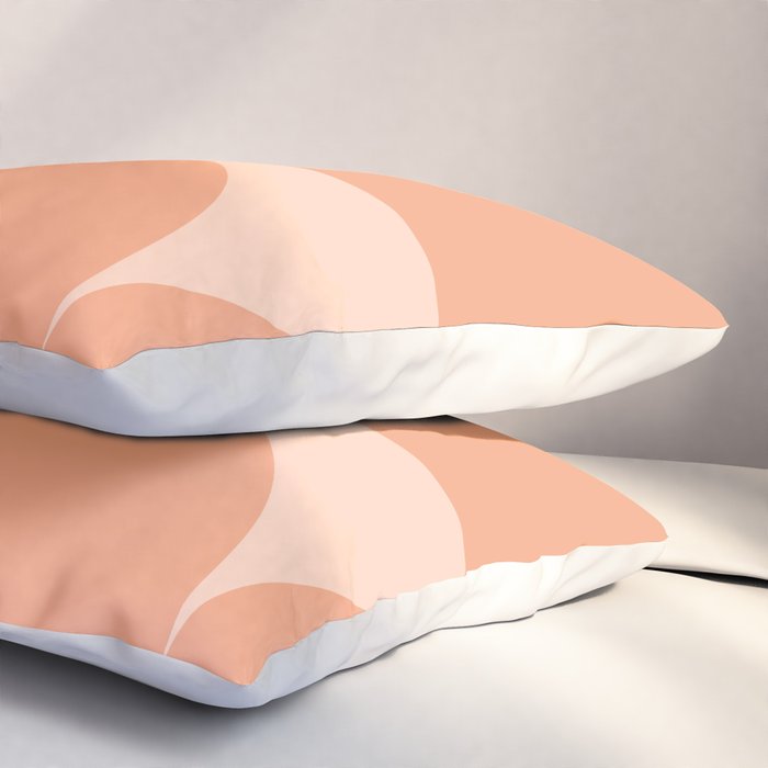 Bauhaus Mid Century Modern Geometric VI Peach Orange Pillow Sham Gallery Image 3