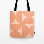 Bauhaus Mid Century Modern Geometric VI Peach Orange Tote Bag Gallery Image 1