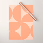 Bauhaus Mid Century Modern Geometric VI Peach Orange Wrapping Paper Gallery Image 1
