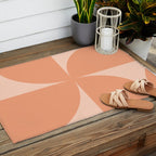 Bauhaus Mid Century Modern Geometric VI Peach Orange Outdoor Rug Gallery Image 2