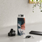 Red Flowers/Lady Portrait Water Bottle Gallery Image 4