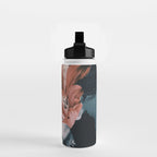 Red Flowers/Lady Portrait Water Bottle Gallery Image 2