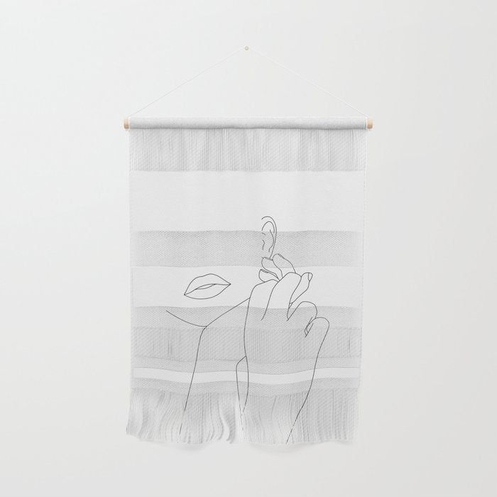 Minimalist face illustration - Fleur Wall Hanging Gallery Image 1