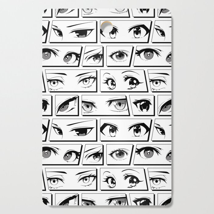 Anime eye cartoon comic art pattern Cutting Board Gallery Image 1