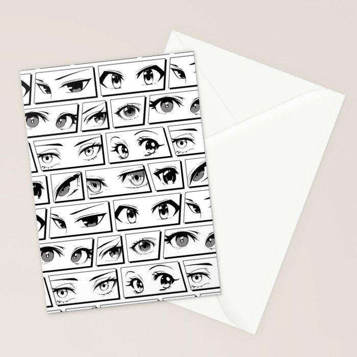 Anime eye cartoon comic art pattern Stationery Card Gallery Image 2