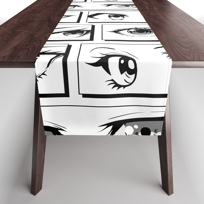 Anime eye cartoon comic art pattern Table Runner Gallery Image 1