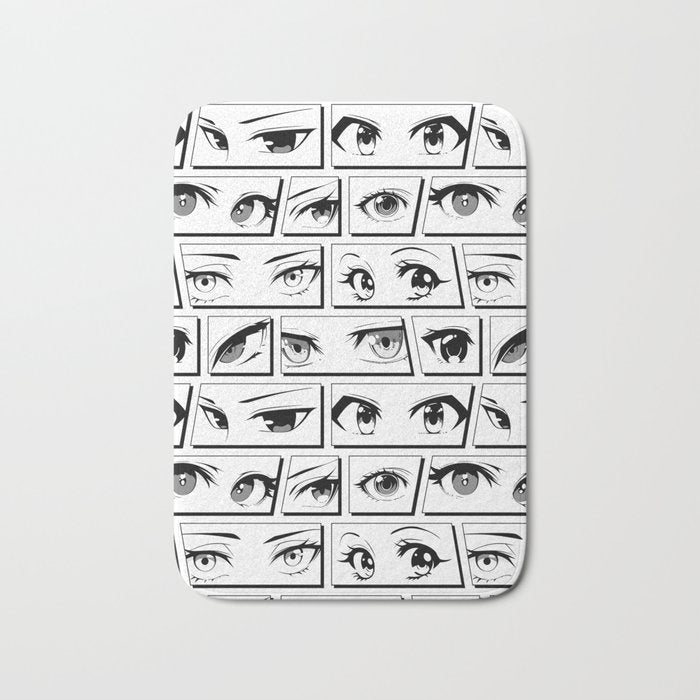 Anime eye cartoon comic art pattern Bath Mat Gallery Image 1