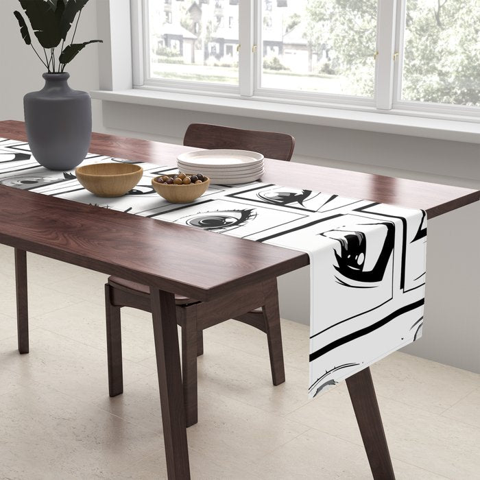 Anime eye cartoon comic art pattern Table Runner Gallery Image 2