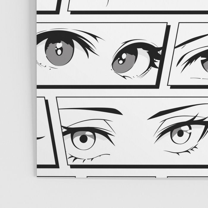 Anime eye cartoon comic art pattern Poster Gallery Image 3