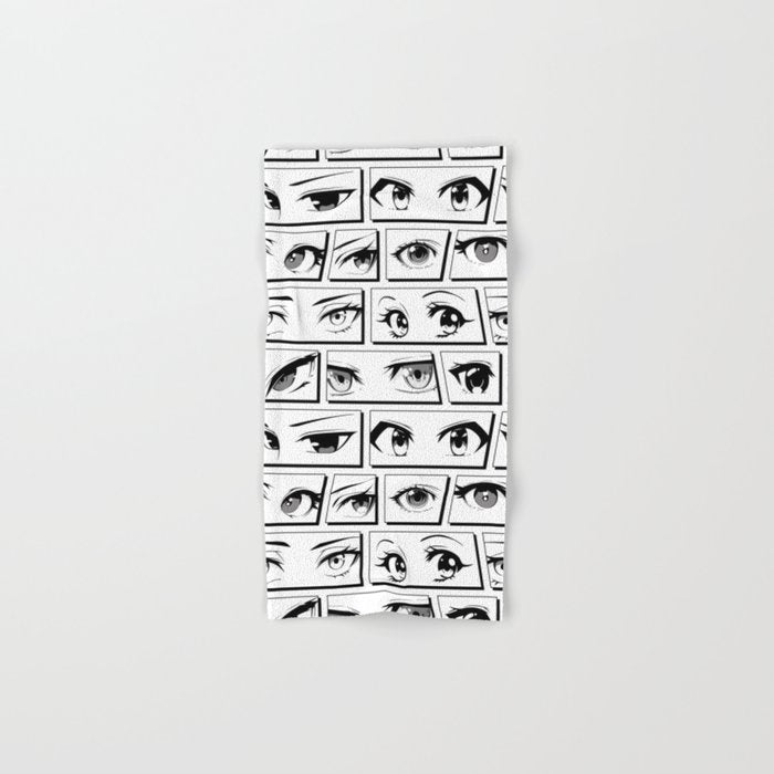 Anime eye cartoon comic art pattern Bath Towel Gallery Image 1