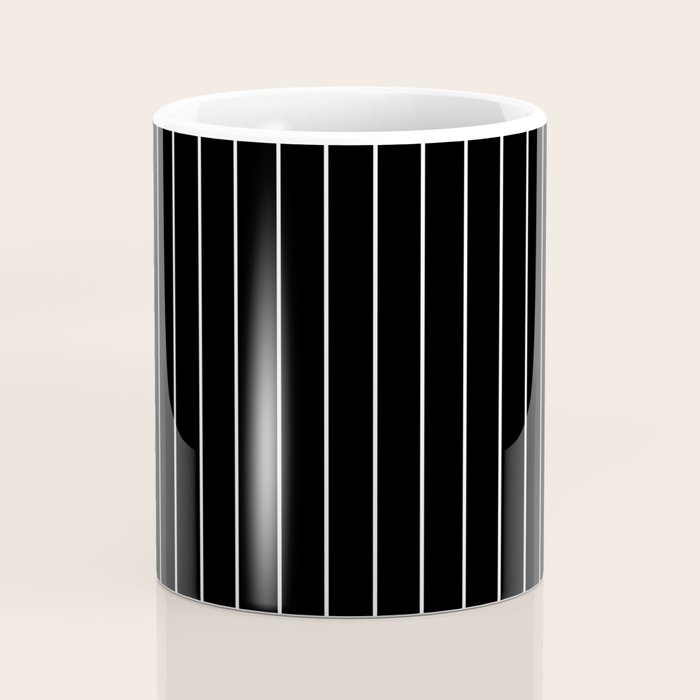 Thin lines vertical white background black Coffee Mug Gallery Image 4