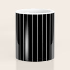Thin lines vertical white background black Coffee Mug Gallery Image 4