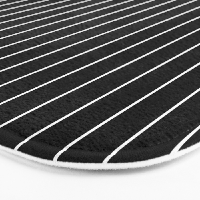 Thin lines vertical white background black Bath Mat Gallery Image 3