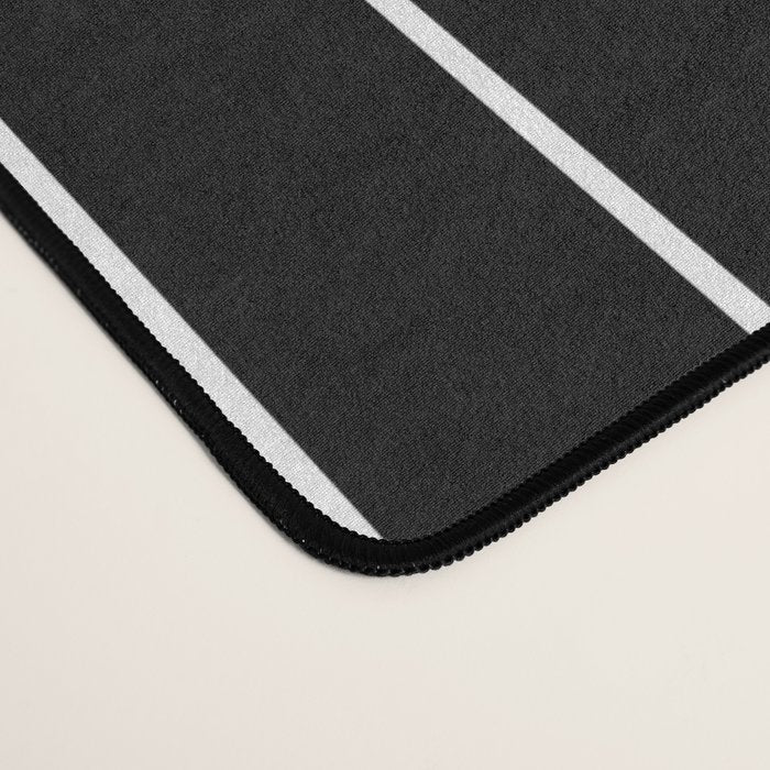 Thin lines vertical white background black Desk Mat Gallery Image 4