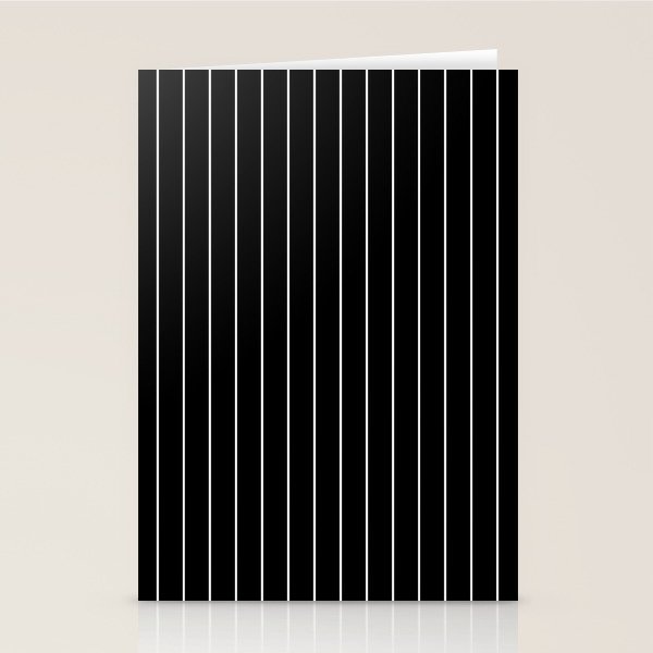 Thin lines vertical white background black Stationery Card Gallery Image 2
