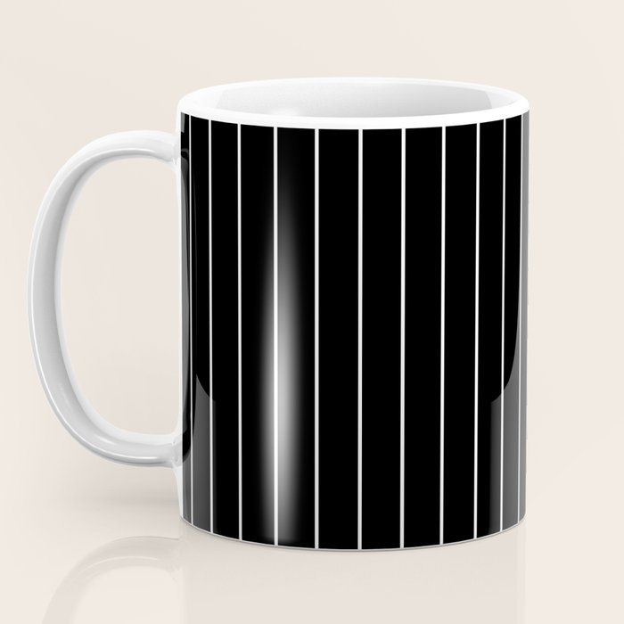 Thin lines vertical white background black Coffee Mug Gallery Image 3