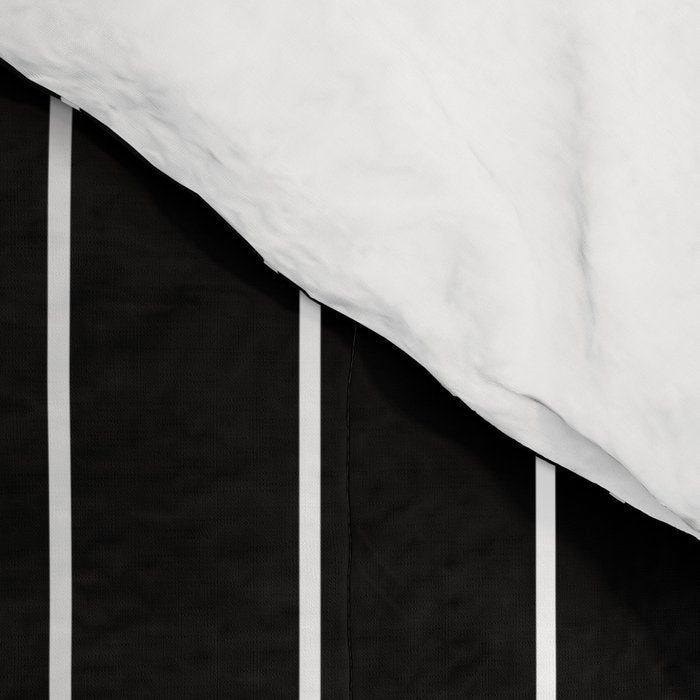 Thin lines vertical white background black Comforter Gallery Image 4