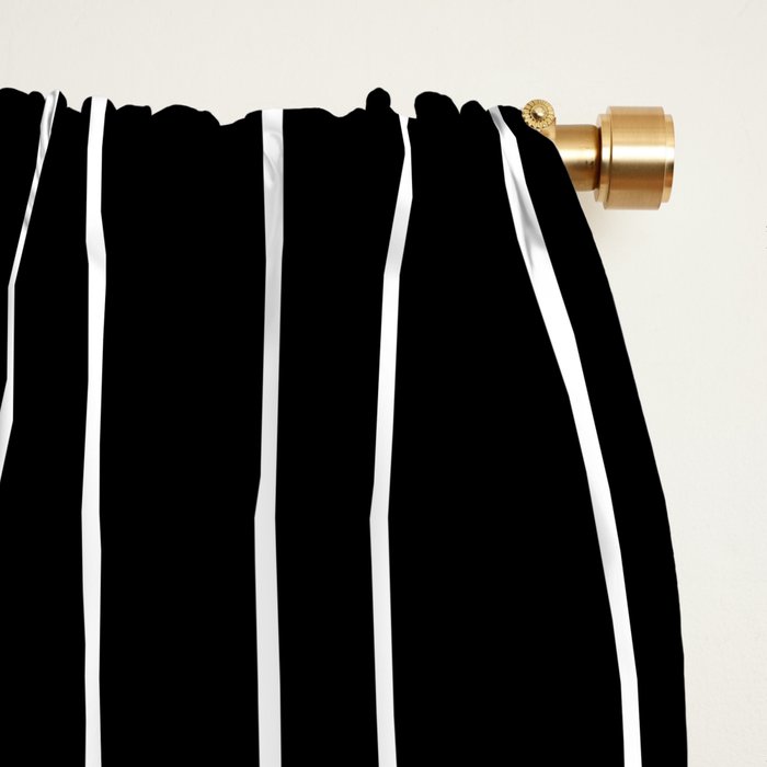 Thin lines vertical white background black Window Curtain Gallery Image 2