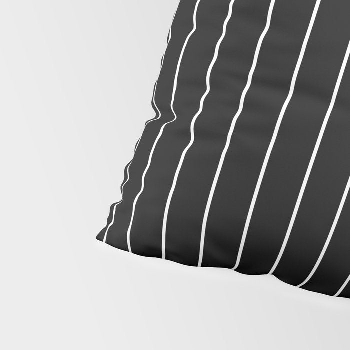 Thin lines vertical white background black Pillow Sham Gallery Image 4