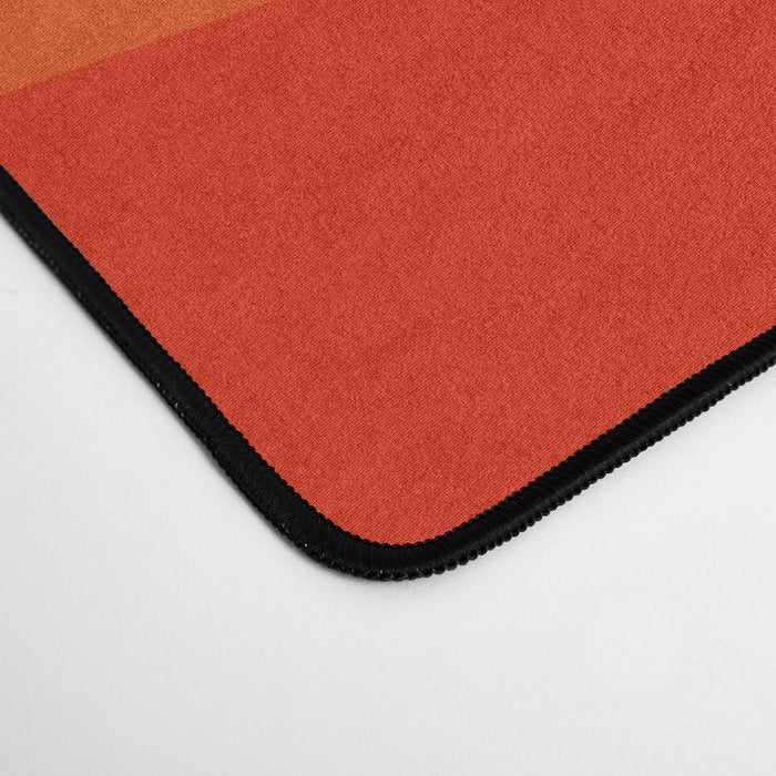 Modern Abstract Shapes in Orange Desk Mat Gallery Image 4