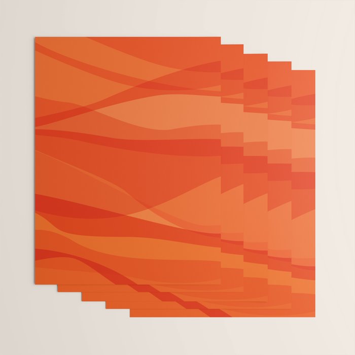 Modern Abstract Shapes in Orange Wrapping Paper Gallery Image 3