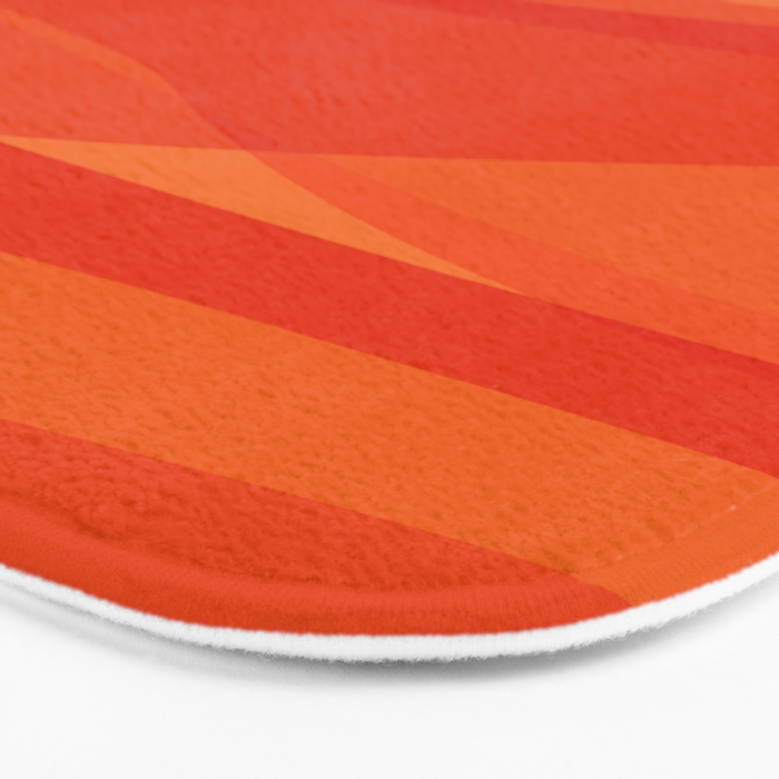 Modern Abstract Shapes in Orange Bath Mat Gallery Image 3