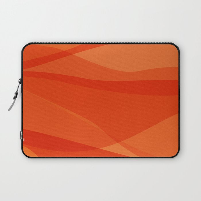Modern Abstract Shapes in Orange Laptop Sleeve Gallery Image 1