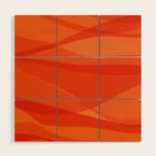 Modern Abstract Shapes in Orange Wood Wall Art Gallery Image 1