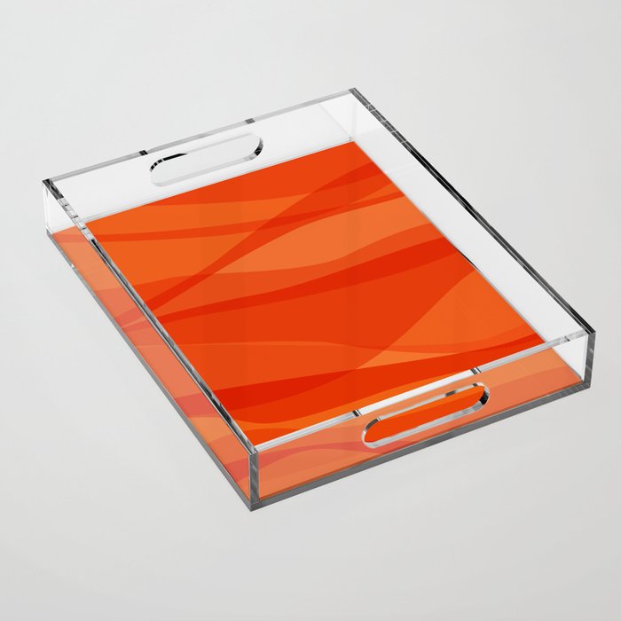 Modern Abstract Shapes in Orange Acrylic Tray Gallery Image 1