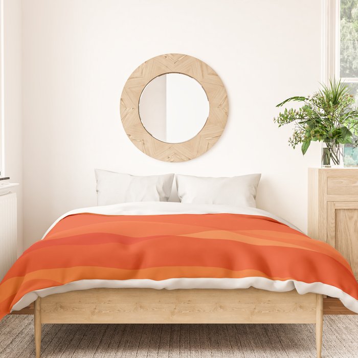 Modern Abstract Shapes in Orange Duvet Cover Gallery Image 3
