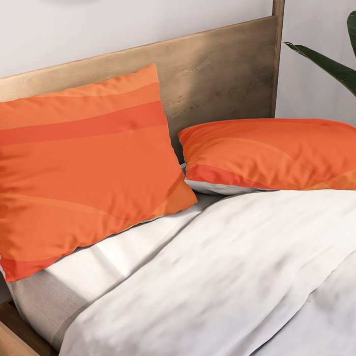 Modern Abstract Shapes in Orange Pillow Sham Gallery Image 2